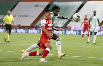 El equipo verde venció a Santa Fe en la primera fecha de la Liga BetPlay. Neyder Moreno y Vladimir Hernández, anotaron los goles de la victoria en el Atanasio Girardot. 