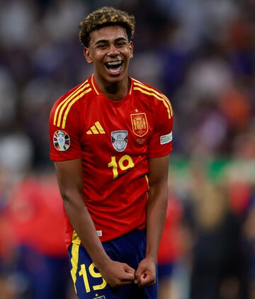 Lamine Yamal celebra el pase a la final de la Eurocopa.