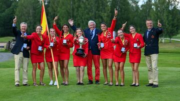 La selección femenina absoluta celebra su sexto oro europeo @rfegolf.