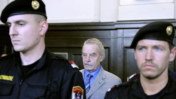 FILE PHOTO: Defendant Josef Fritzl is pictured during proceedings on the last day the last day of his trial at the court of law in Sankt Poelten in Austria's province of Lower Austria March 19, 2009. An Austrian court sentenced Fritzl to life behind bars for  incest, rape, coercion, false imprisonment, enslavement and for the negligent homicide of one of his infant sons. REUTERS/POOL/Robert Jaeger   (AUSTRIA)/File Photo