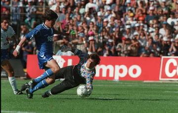 Agustín contra el Real Madrid.