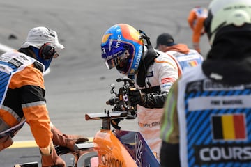 El accidente de Fernando Alonso en el GP de Bélgica