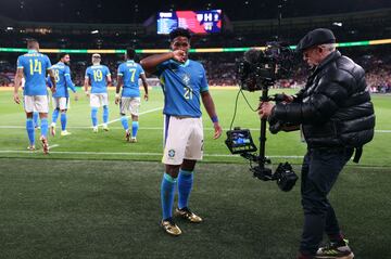 Endrick, tras su gol en Wembley para ganar a Inglaterra.