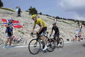 Christopher Froome en la subida al Mont Ventoux.