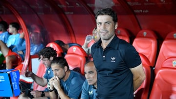 Rubi antes de arrancar el partido contra el Castellón.