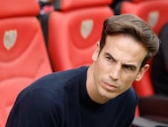 Iñigo Pérez, en el banquillo.