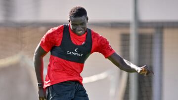 Mendy, en un entrenamiento.