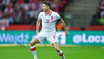 WARSAW, POLAND - JUNE 14: Robert Lewandowski of Poland in action during the UEFA Nations League League A Group 4 match between Poland and Belgium at PGE Narodowy on June 14, 2022 in Warsaw, Poland. (Photo by PressFocus/MB Media/Getty Images)