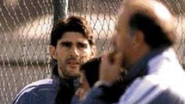 Karanka se ejercita en el entrenamiento de ayer.