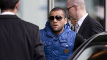 Dani Alves en Zúrich en enero de 2012.