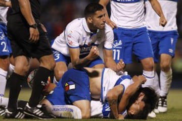 El lateral izquierdo celebró su gol con todo. Fue el momento cumbre de un semestre en el que brilló.