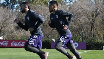 El defensor chileno Paulo D&iacute;az entren&oacute; por primera vez en el conjunto millonario luego de ser presentado anoche en el estadio Monumental de River.