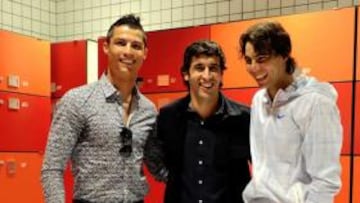 <b>TRES ASES. </b>Cristiano Ronaldo, Raúl y Nadal, que conoció al portugués.