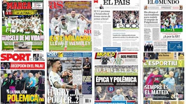 "Milagro y polémica": las portadas de la nueva remontada del Real Madrid en Champions League