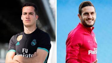 Imágenes de Lucas Vázquez y de Koke Resurrección vestidos respectivamente con la indumentaria del Real Madrid y del Atlético de Madrid.