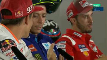 El vídeo de la polémica: Rossi se negó a dar la mano a Márquez