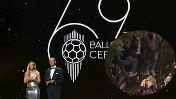 ¡La locura del Ballón de Oro! Se suben a los árboles para lograr ver la gala