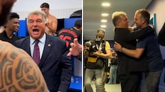 Laporta goes wild in Barça locker room after La Liga triumph
