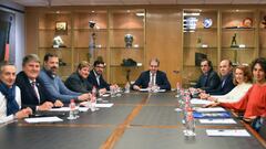 El director general de Deportes, Mariano Soriano, durante la reuni&oacute;n con varias asociaciones de deportistas de este viernes en la sede del CSD para tratar las sugerencias a la Ley del Deporte.