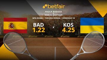 Paula Badosa vs. Marta Kostyuk: horario, TV, estadísticas y pronósticos del WTA Roma 2023