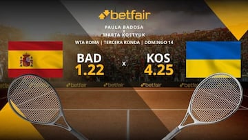 Paula Badosa vs. Marta Kostyuk: horario, TV, estadísticas y pronósticos del WTA Roma 2023