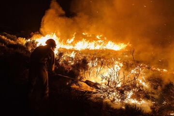 Dos incendios desatados en la provincia de ?vila han provocado la evacuaci¨®n de los municipios de Riofr¨ªo, Sotalbo, Villaviciosa, Palacios y Robledillo, adem¨¢s de quemar 10.000 hect¨¢reas. La situaci¨®n ha obligado la intervenci¨®n de la Unidad Militar de Emergencias.