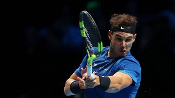 Tennis - ATP World Tour Finals - The O2 Arena, London, Britain - November 13, 2017 Spain's Rafael Nadal in action during his group stage match against Belgium's David Goffin REUTERS/Hannah McKay