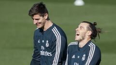 Buen ambiente en el entrenamiento del Real Madrid