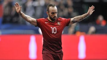 El futbolista portugu&eacute;s Ricardinho, durante el partido entre Portugal y Serbia en la Eurocopa de F&uacute;tbol Sala de 2016.