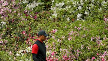 AUGUSTA, GA - APRIL 08: Tiger Woods of the United States walks the sixth hole during the final round of the 2018 Masters Tournament at Augusta National Golf Club on April 8, 2018 in Augusta, Georgia.   Patrick Smith/Getty Images/AFP
 == FOR NEWSPAPERS, IN