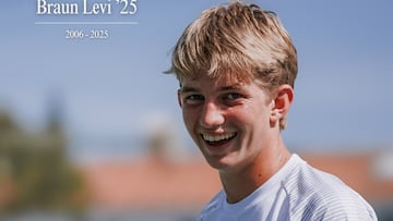 Cartel con el que la Loyola High School anunció la muerte de su joven tenista Braun Levi a los 18 años tras ser atropellado por una conductora borracha