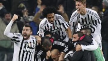 Celebración del gol de la Juventus ante el Napoli, el cual le dio el liderato la semana pasada