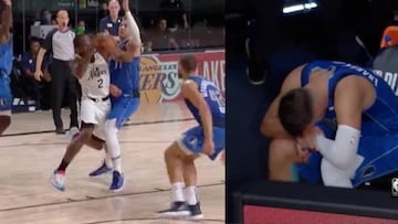 El rodillazo de Kawhi que lesiona a Doncic: Lágrimas en el banco