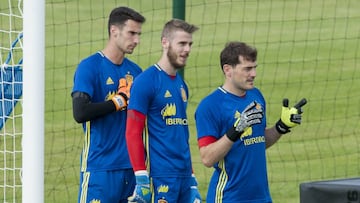 Entrenamiento de la Selecci&oacute;n durante la Eurocopa de 2016.