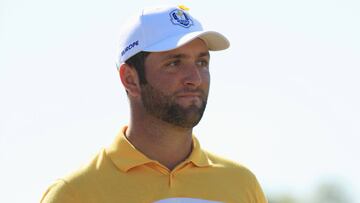 PARIS, FRANCE - SEPTEMBER 27: Jon Rahm of Europe during practice prior to the 2018 Ryder Cup at Le Golf National on September 27, 2018 in Paris, France. (Photo by Mike Ehrmann/Getty Images)