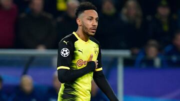 Aubameyang, durante un partido del Dortmund.