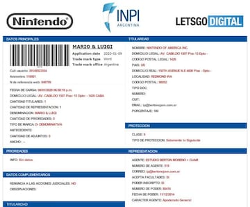 Renovación del registro de Mario & Luigi | LetsGoDigital