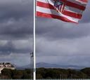 El Atlético se entrenó con la bandera a media asta