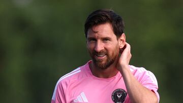 Leo Messi durante un entrenamiento del Inter Miami.