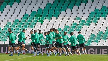 Los jugadores, en un entrenamiento.