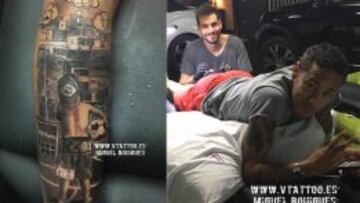 El brasileño retrató en su su muslo izquierdo los sueños de su infancia.