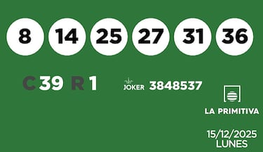 La Primitiva: comprobar los resultados del sorteo de hoy, lunes 15 de diciembre