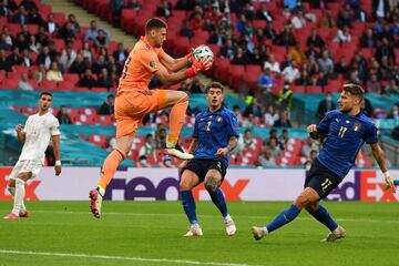 Unai Simón y Ciro Immobile.