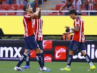 Ricardo Marin celebrates his goal 3-0 of Guadalajara during the 11th round match between Guadalajara and Santos as part of the Liga BBVA MX Varonil, Torneo Clausura 2026 at Akron Stadium, on March 14, 2026 in Guadalajara, Jalisco, Mexico.