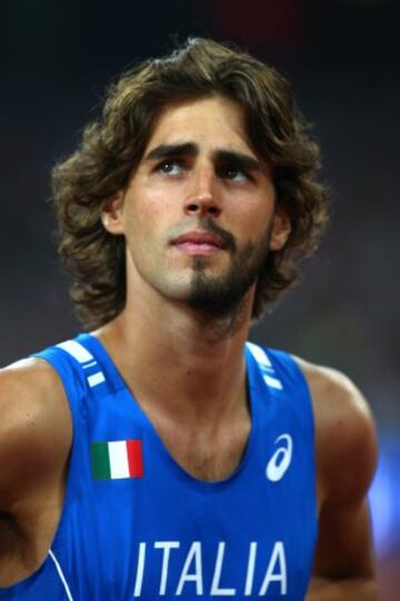 El italiano Gianmarco Tamberi durante la final de salto de altura.