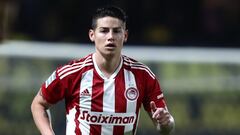 James Rodríguez durante un partido con Olympiacos.