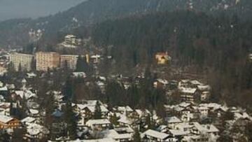 <b>ESPECTACULAR. </b>Simon Ammann vuela en la estación alemana de Garmisch-Partenkirchen.