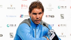 Rafa Nadal, en la rueda de prensa posterior al encuentro ante Paolo Lorenzi  en el Torneo de Pek&iacute;n