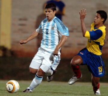 Kun Agüero con la selección de Argentina con 16 años.