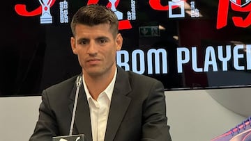 Morata durante su presentación como nuevo jugador del Milan